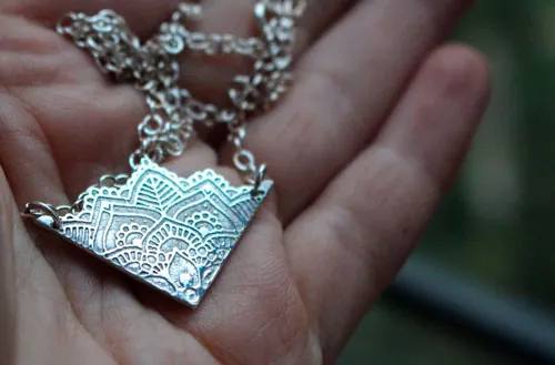 Flower of life, lotus mandala necklace in sterling silver