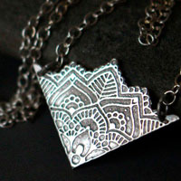 Flower of life, lotus mandala necklace in sterling silver