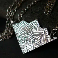 Flower of life, lotus mandala necklace in sterling silver