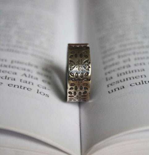 Flowers of the Nile, Egyptian ring in sterling silver