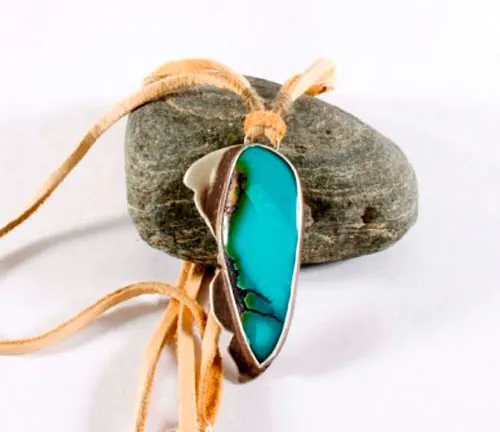 Flutter, blue butterfly wing pendant in silver and turquoise