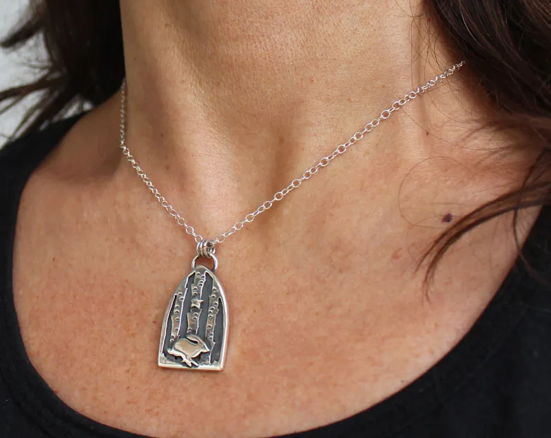 Follow your dreams, forest hare necklace in silver