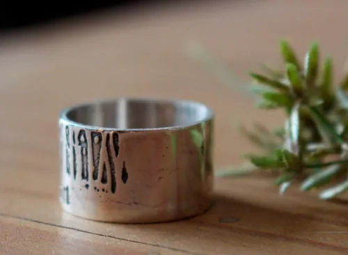 Follow your heart, deer heart of the forest ring in silver