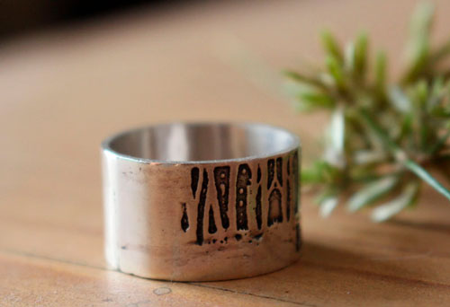 Follow your heart, deer heart of the forest ring in silver