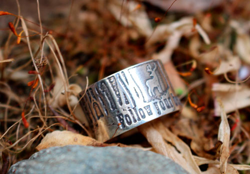 Follow your heart, deer heart of the forest ring in silver