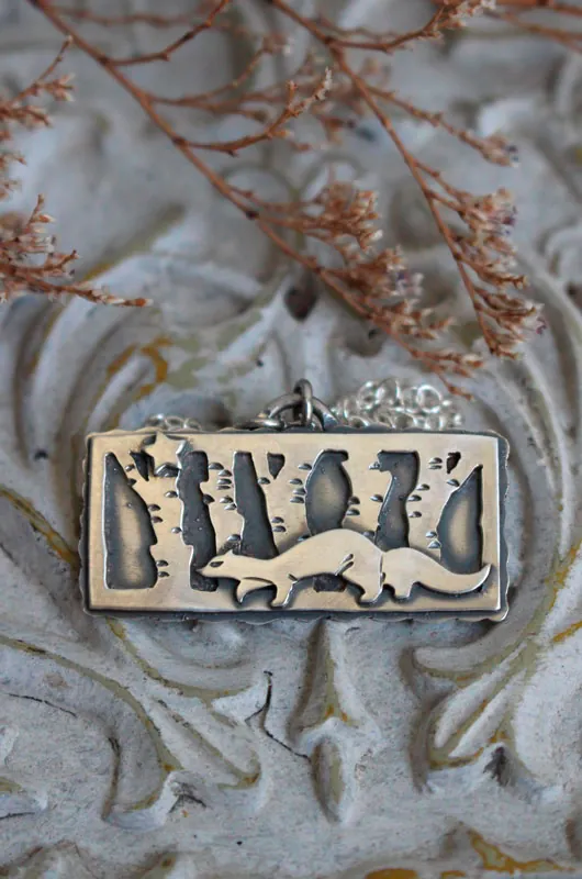 Follow your star, weasel necklace in sterling silver