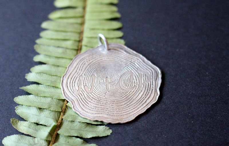 Forever, memory engraved in the tree’s age rings pendant in silver