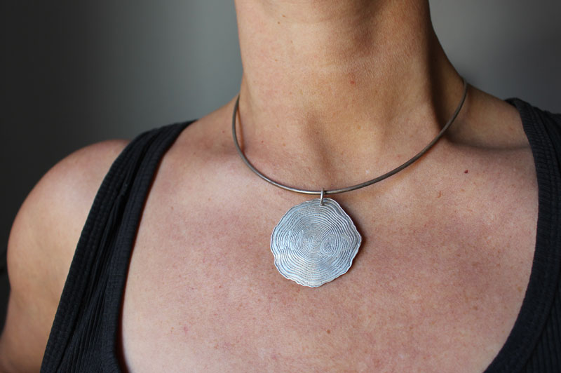 Forever, memory engraved in the tree’s age rings pendant in silver