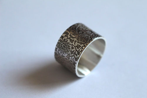 Forgotten garden, wildflower ring in sterling silver