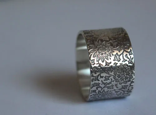 Forgotten garden, wildflower ring in sterling silver