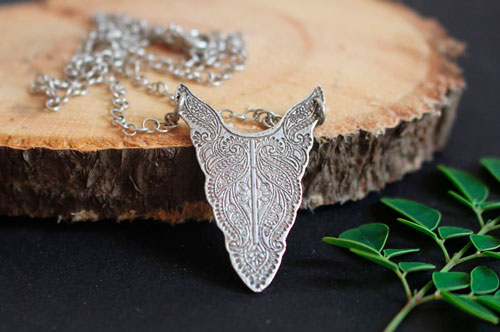 Fullness, bison totem necklace in sterling silver
