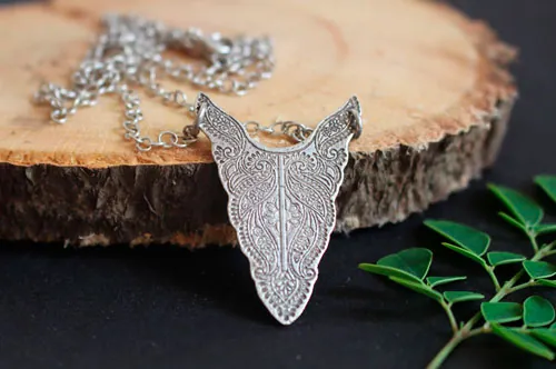 Fullness, bison totem necklace in sterling silver
