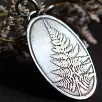 Fern leaf, nature pendant in sterling silver