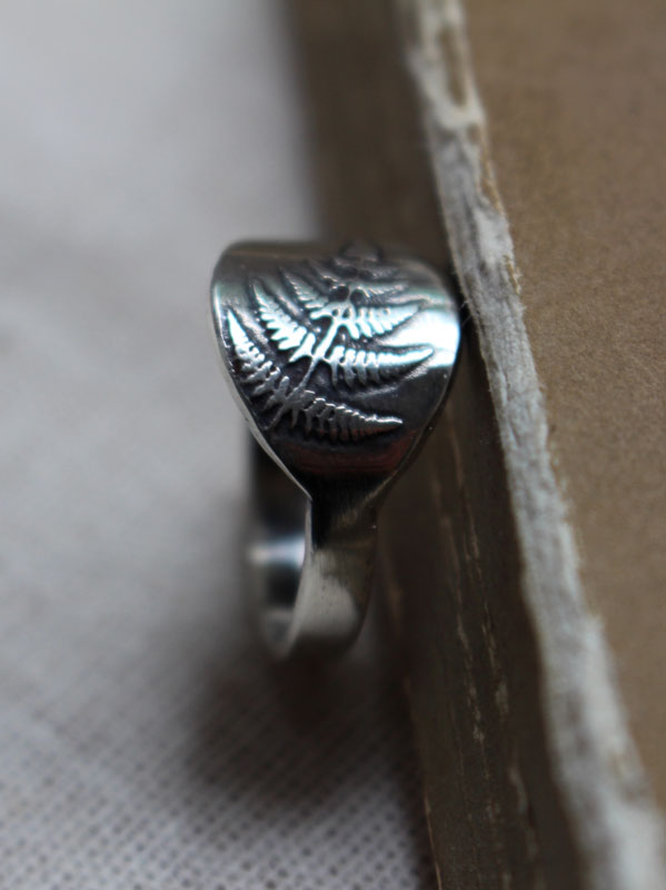 Fern sprout, nature ring in sterling silver