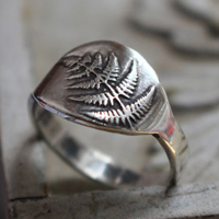 Fern sprout, nature ring in sterling silver