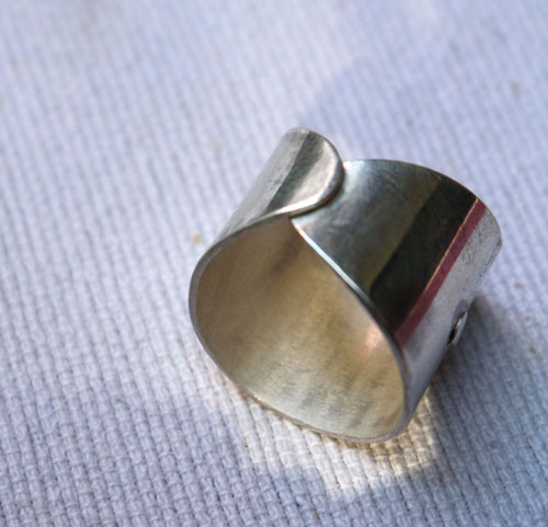 Flower mandala, meditation ring in sterling silver