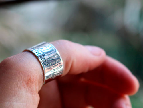 Follow your heart, deer heart of the forest ring in sterling silver