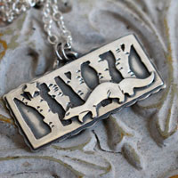 Follow your star, weasel necklace in sterling silver