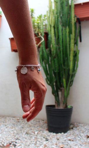 Genealogy, family birthstone bracelet in silver, opal, turquoise and moonstone
