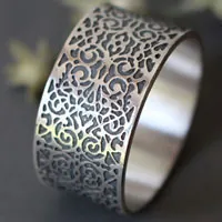 Gentleman, baroque dandy ring in sterling silver