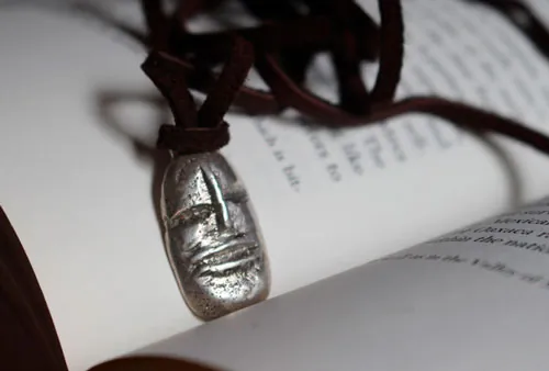 Golem, fantastic creature head necklace in sterling silver