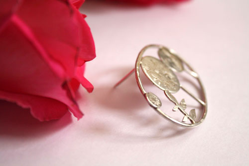 Grove, forest tree brooch in sterling silver