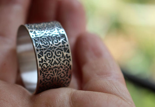 Gentleman, baroque dandy ring in sterling silver