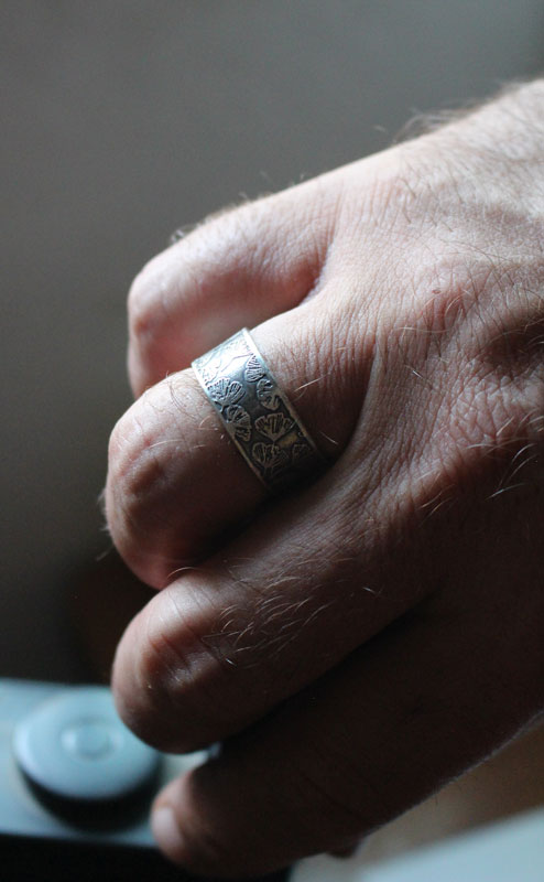 Ginkgo, Japanese leaf ring in sterling silver