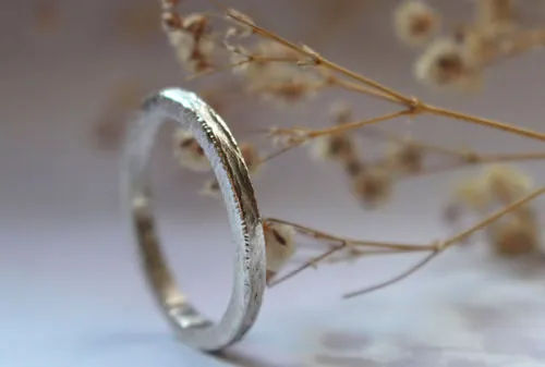Hamadryad bark, Greek tree ring in sterling silver