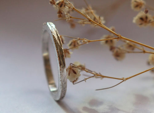 Hamadryad bark, Greek tree ring in sterling silver