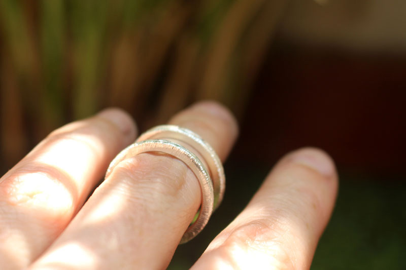 Hamadryad bark, Greek tree ring in sterling silver