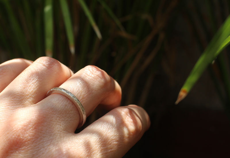 Hamadryad bark, Greek tree ring in sterling silver