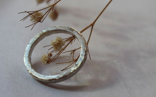 Hamadryad bark, Greek tree ring in sterling silver