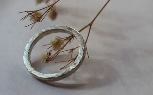 Hamadryad bark, Greek tree ring in sterling silver