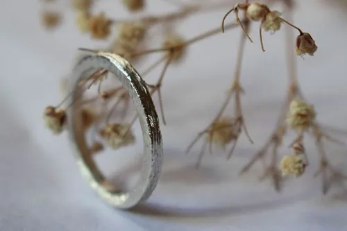 Hamadryad bark, Greek tree ring in sterling silver