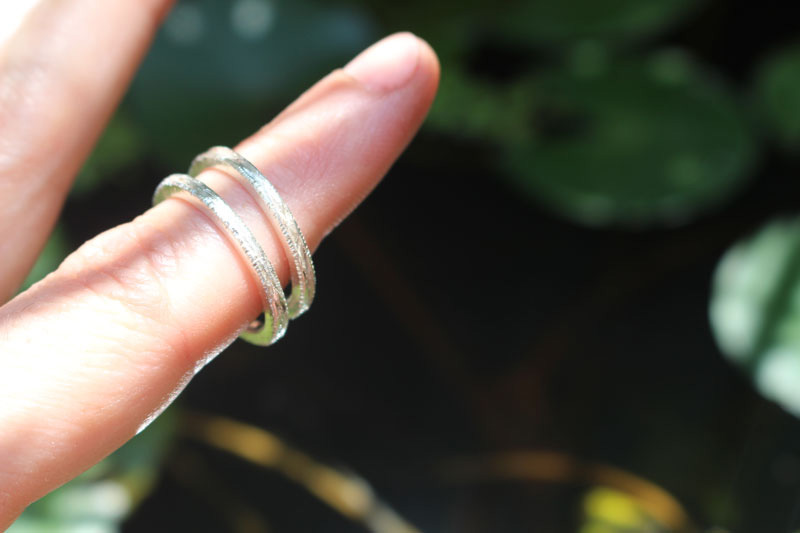 Hamadryad bark, Greek tree ring in sterling silver
