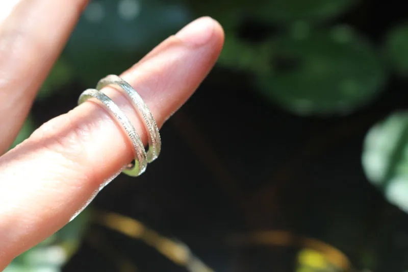 Hamadryad bark, Greek tree ring in sterling silver
