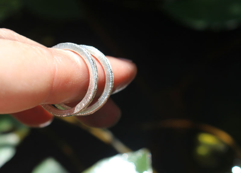 Hamadryad bark, Greek tree ring in sterling silver