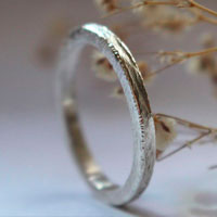 Hamadryad bark, Greek tree ring in sterling silver