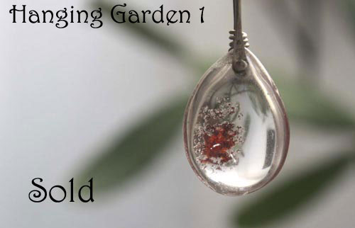 Hanging garden, Babylon mystery necklace in silver and phantom quartz