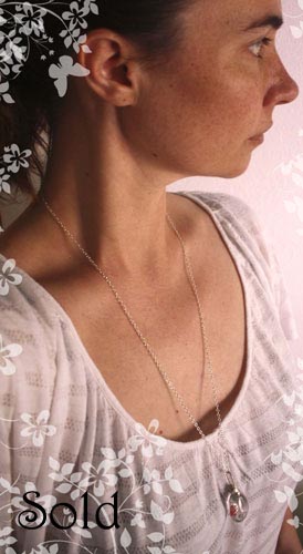Hanging garden, Babylon mystery necklace in silver and phantom quartz