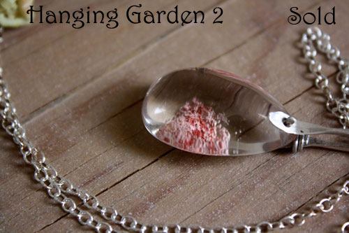 Hanging garden, Babylon mystery necklace in silver and phantom quartz