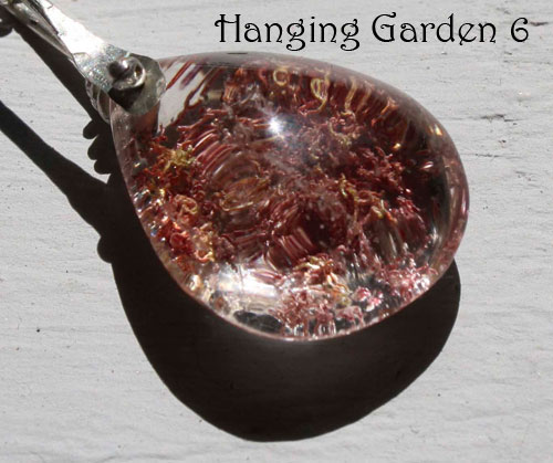 Hanging garden, Babylon mystery necklace in silver and phantom quartz