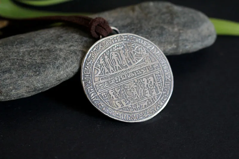 Harnetatf hypocephalus, egyptian necklace in sterling silver