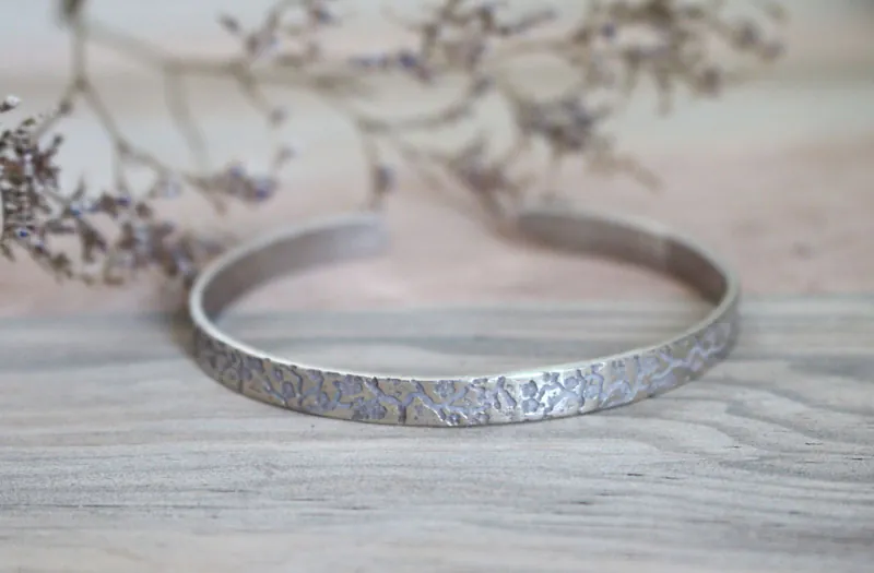 Haru, Japanese cherry blossom branches bracelet in silver