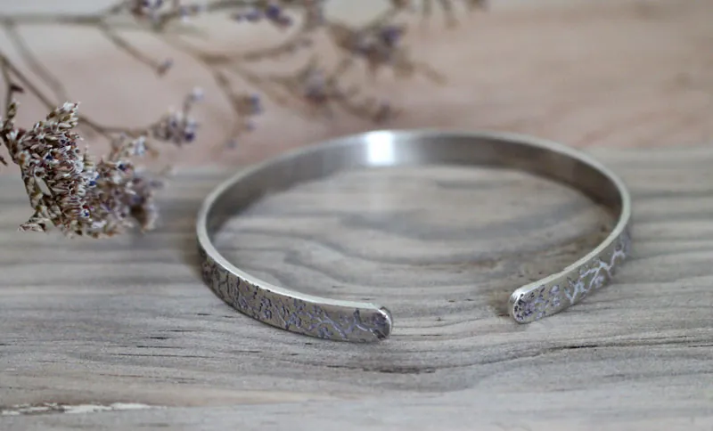 Haru, Japanese cherry blossom branches bracelet in silver