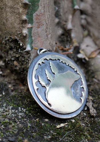 Home is wherever I’m with you, bear necklace in silver