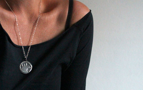 Home is wherever I’m with you, bear necklace in silver
