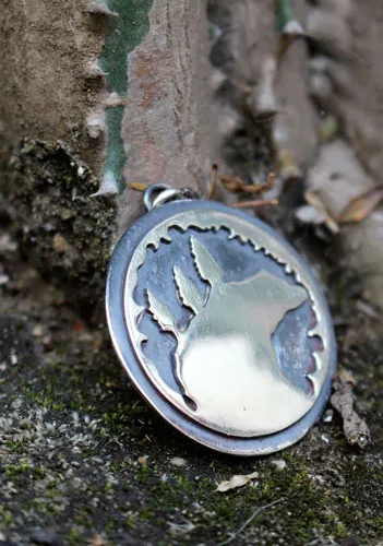Home is wherever I’m with you, bear necklace in silver