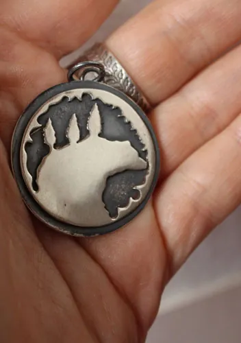 Home is wherever I’m with you, bear necklace in silver